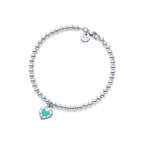 Bracelet de perles Love Plaque Cœur Tiffany Blue® en argent 925 millièmes