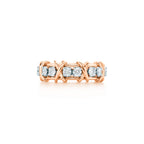 Sixteen Stone par Tiffany Bague en or rose, platine et diamants