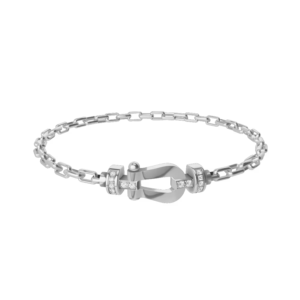 Bracelet Force 10, moyen modèle, semi-pavé