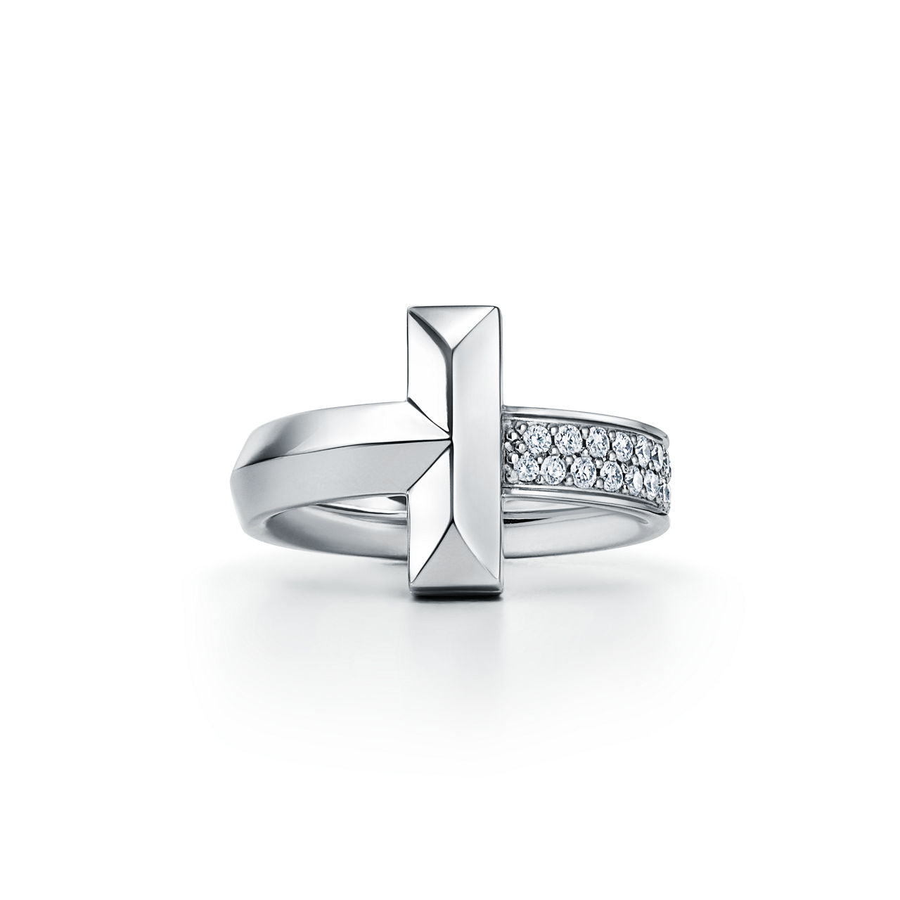 Tiffany T Bague T1 en or blanc 18 carats et diamants