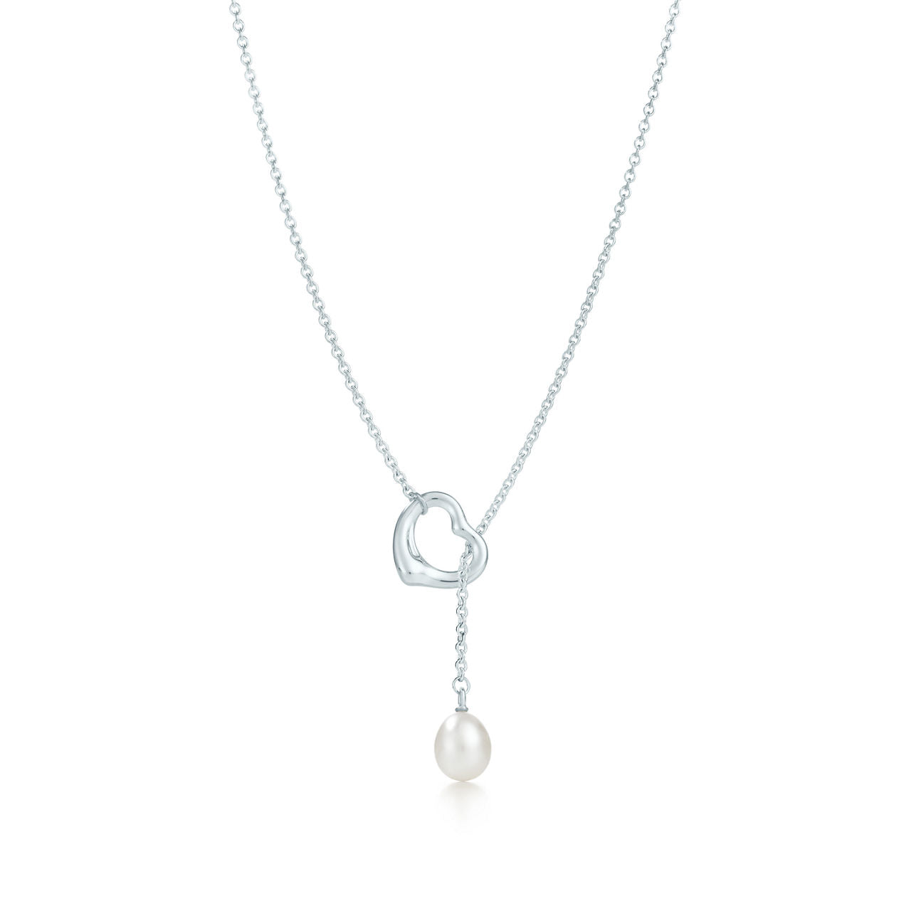 Collier Lasso Open Heart en argent 925 millièmes et perle
