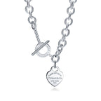 Collier Plaque Cœur avec fermoir à bascule en argent 925 millièmes