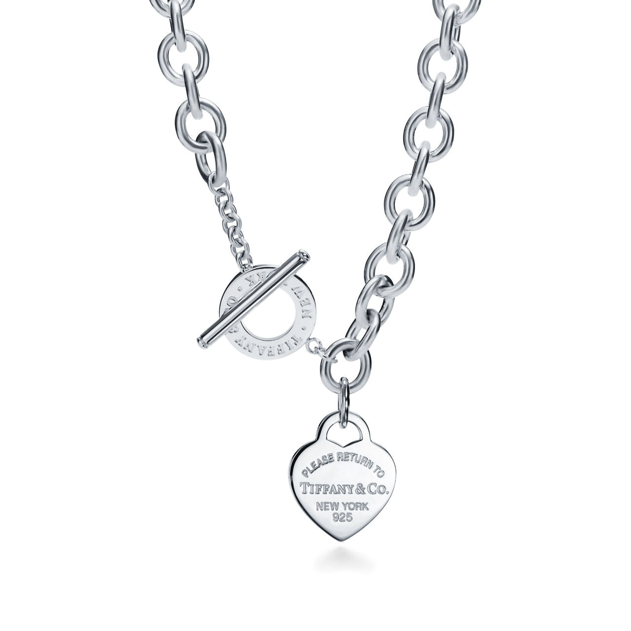 Collier Plaque Cœur avec fermoir à bascule en argent 925 millièmes