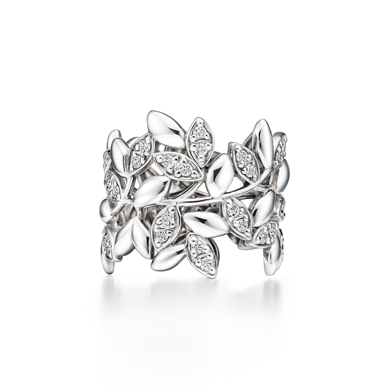 Paloma Picasso® Alliance Olive Leaf en or blanc 18 carats et diamants