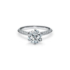 Tiffany® Setting Bague de fiançailles Pavé avec anneau en platine 950 millièmes pavé de diamants