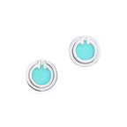 Boucles d’oreilles Cercle en turquoise en or blanc 18 carats