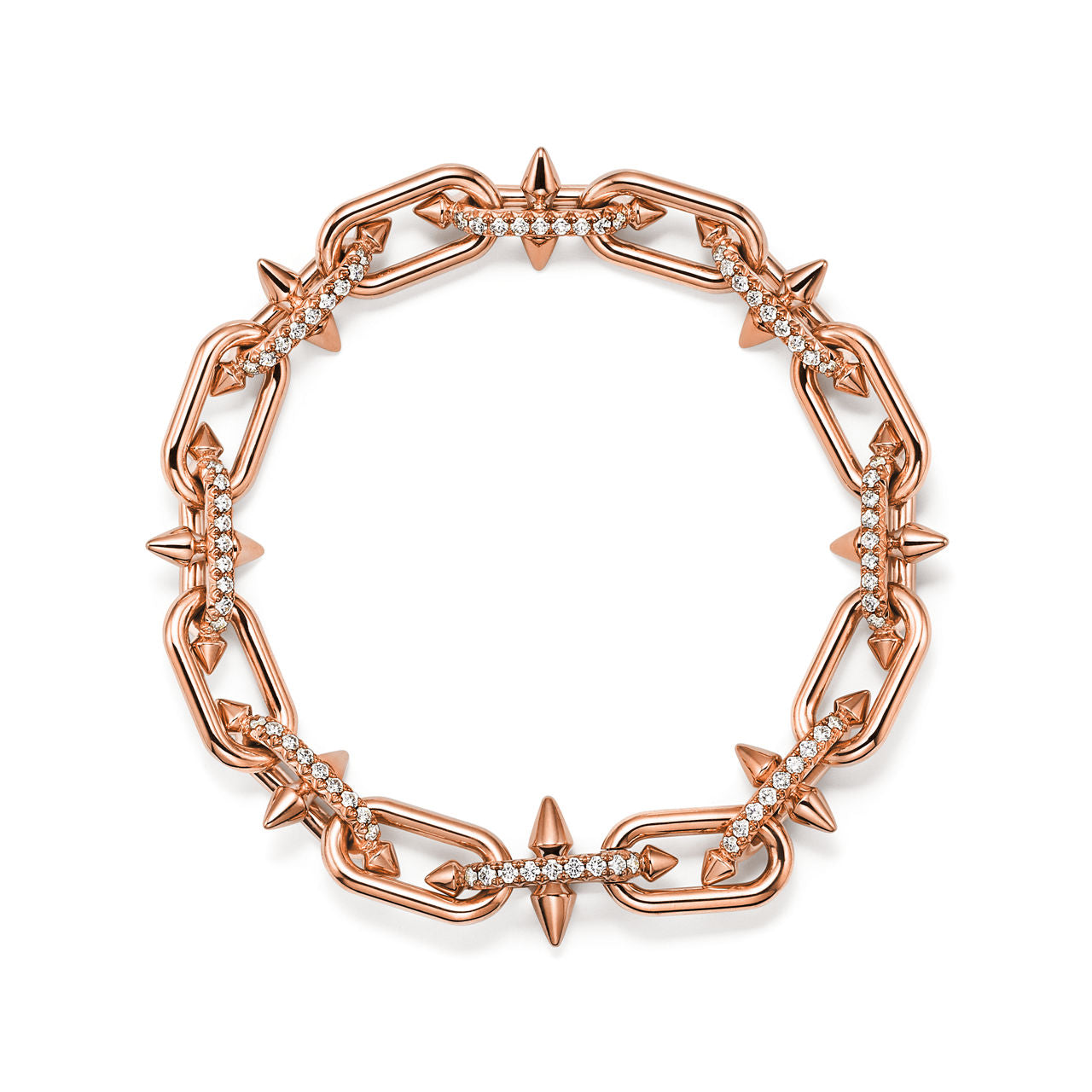 Bracelet en or rose et diamants