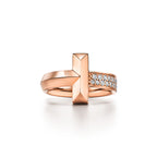 Tiffany T Bague T1 en or rose et diamants