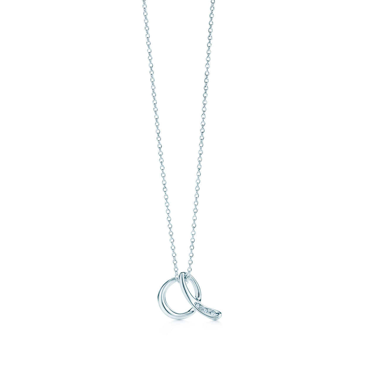 Pendentif Alphabet en argent et diamants, Small