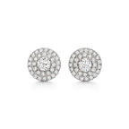 Boucles d’oreilles en platine 950 millièmes avec diamants