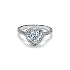Tiffany Soleste Bague de fiançailles halo taille cœur avec anneau en platine 950 millièmes et diamants