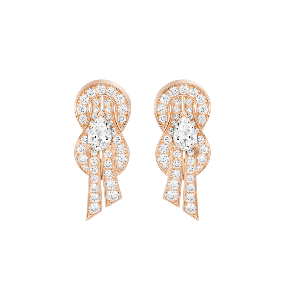 Boucles d'oreilles Chance Infinie, moyen modèle, pavé