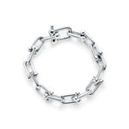 Bracelet à maillons larges en argent 925 millièmes