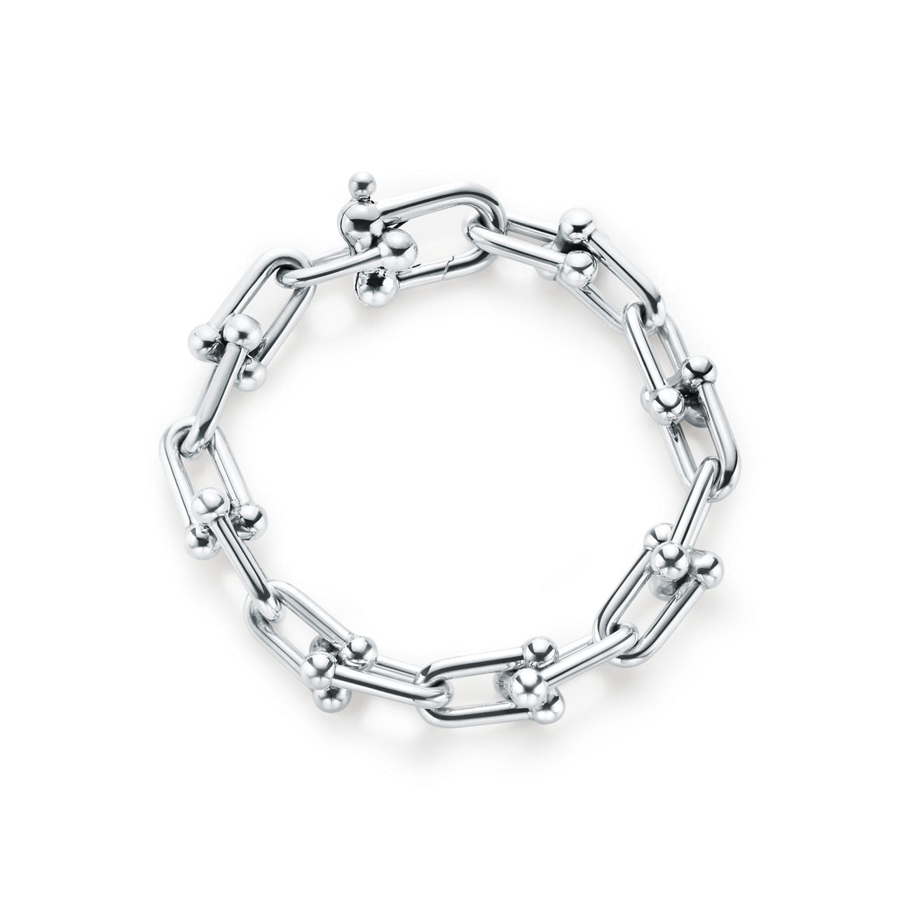 Bracelet à maillons larges en argent 925 millièmes