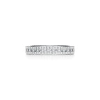 Tiffany T Bague True étroite en or blanc 18 carats et pavé de diamants