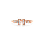 Tiffany T Bague Wire ornée de diamants en or rose