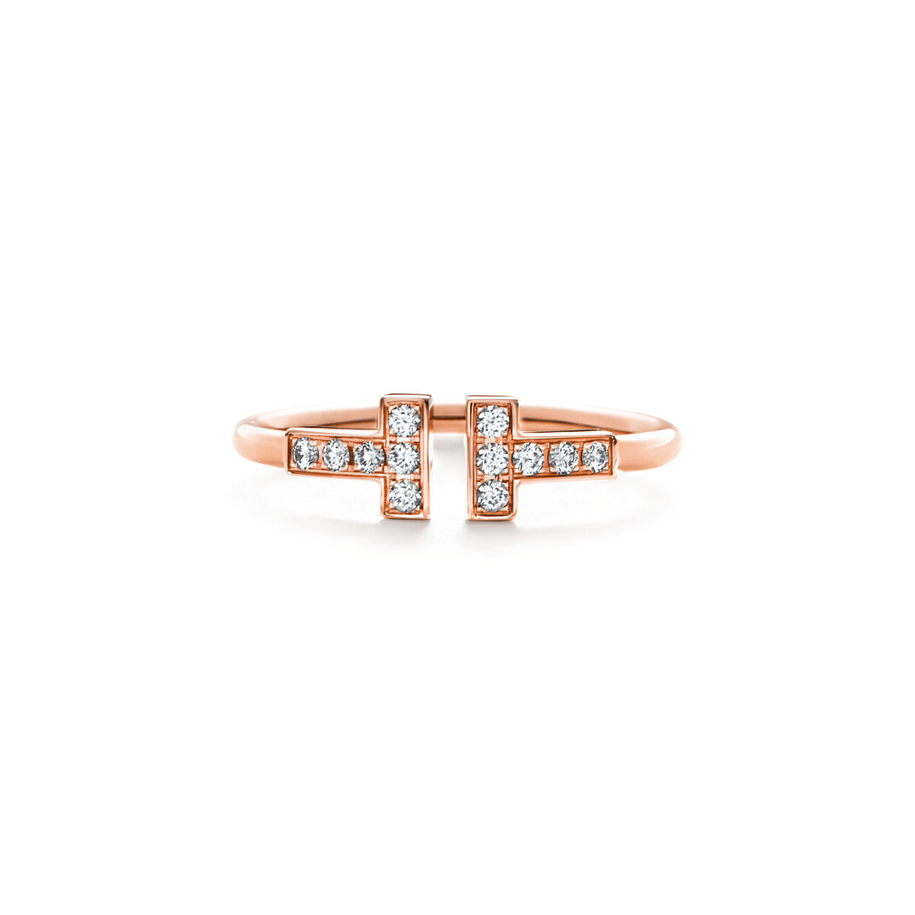 Tiffany T Bague Wire ornée de diamants en or rose