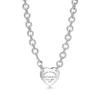 Collier Plaque Cœur en argent 925 millièmes, 39,4 cm