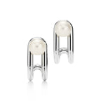 Boucles d’oreilles double perle et argent en argent 925 millièmes