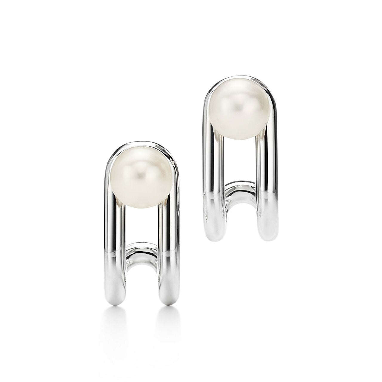 Boucles d’oreilles double perle et argent en argent 925 millièmes