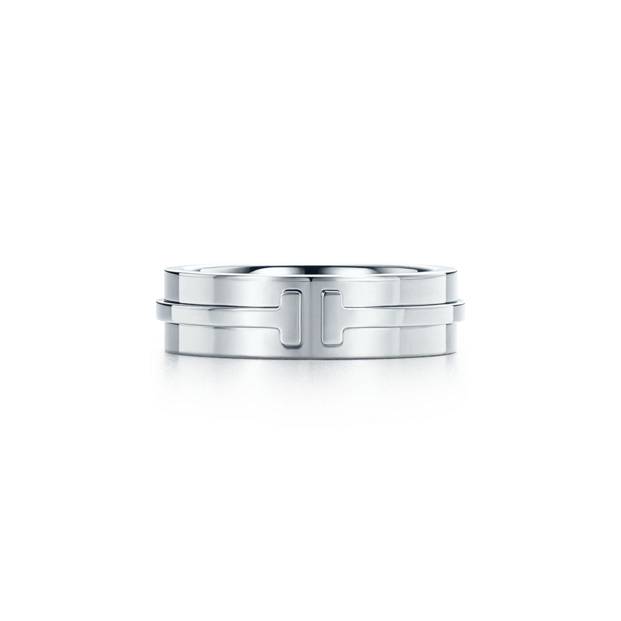 Tiffany T Bague large en or blanc 18 carats