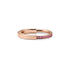 Tiffany Lock Bague en or rose et saphirs roses. Small.