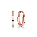 Boucles d’oreilles en or rose 18 carats et diamants. Medium.