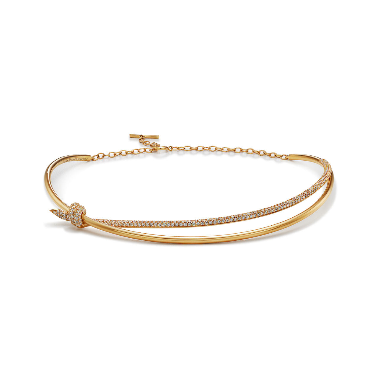 Collier double rang en or jaune 18 carats et diamants