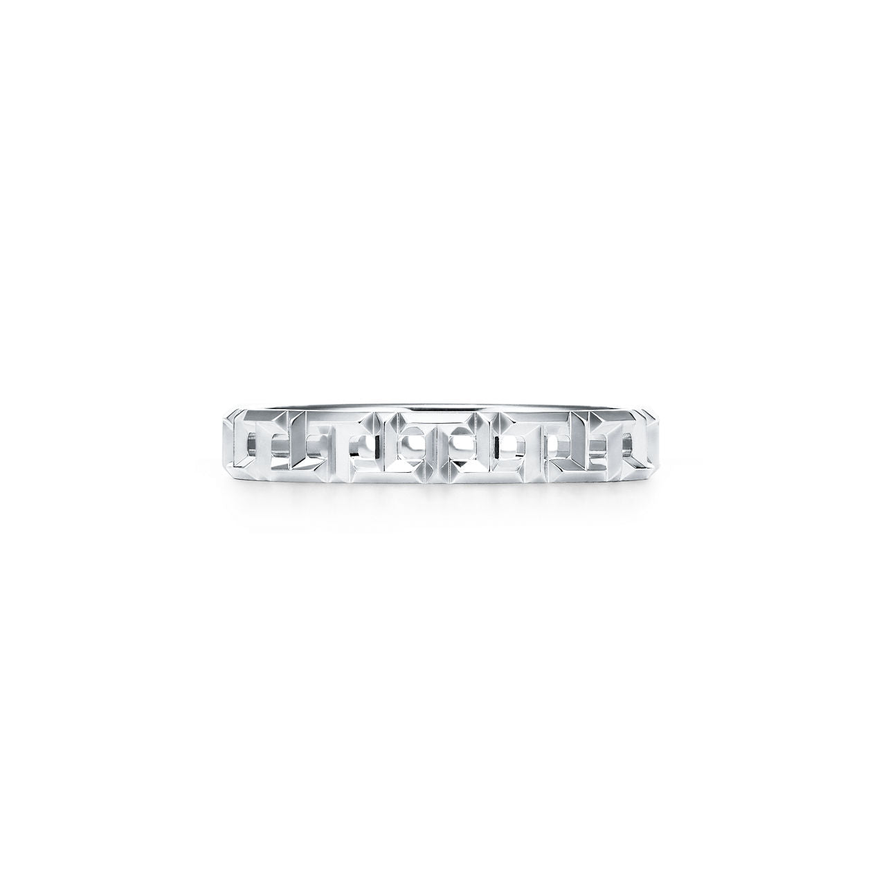 Tiffany T Bague True étroite en or blanc 18 carats