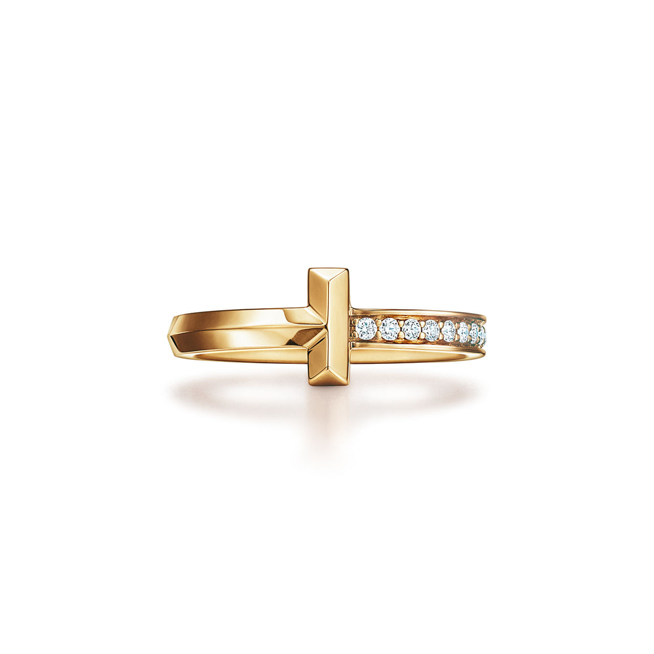 Tiffany T Bague T1 en or jaune 18 carats et diamants