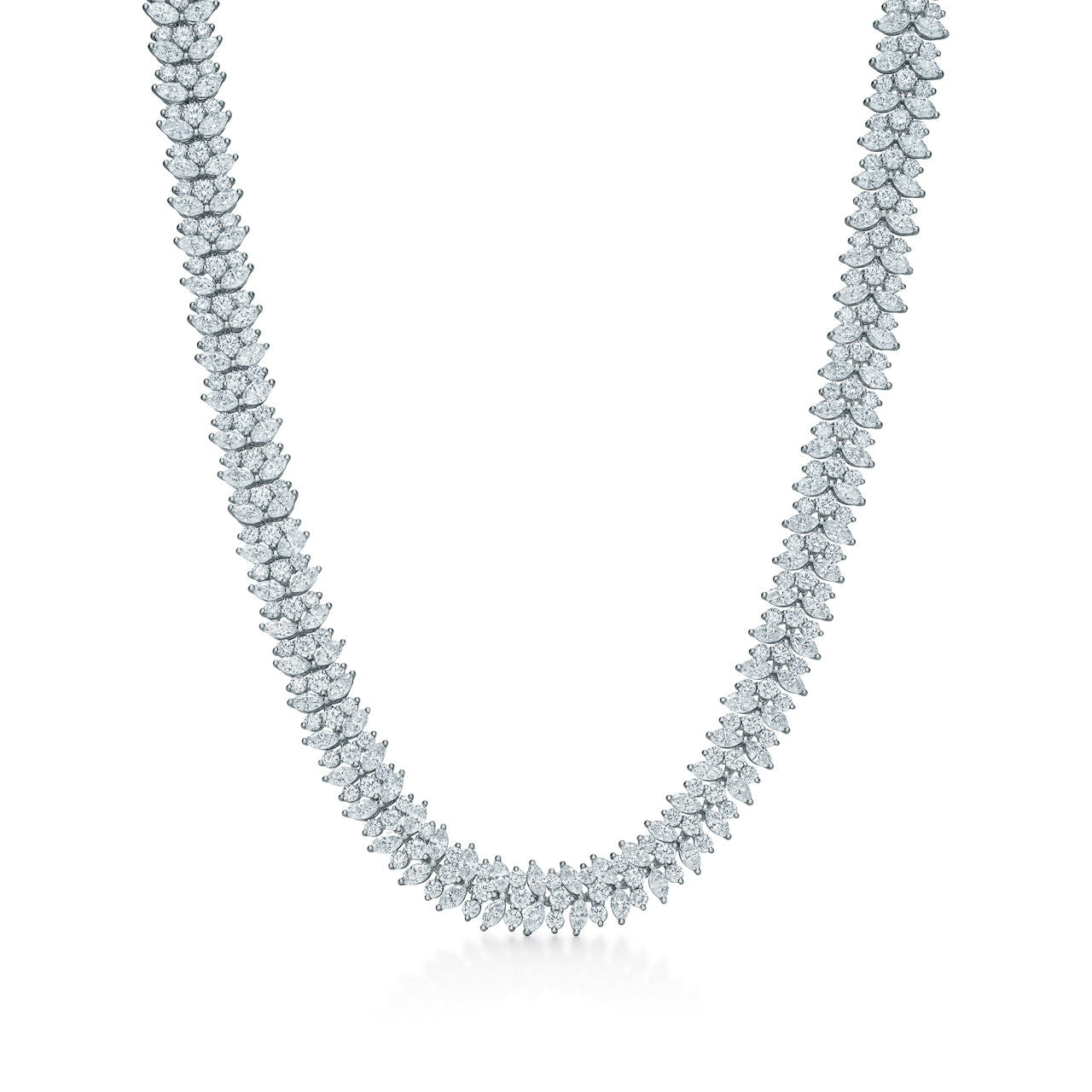 Collier grappe en diamants taille marquise