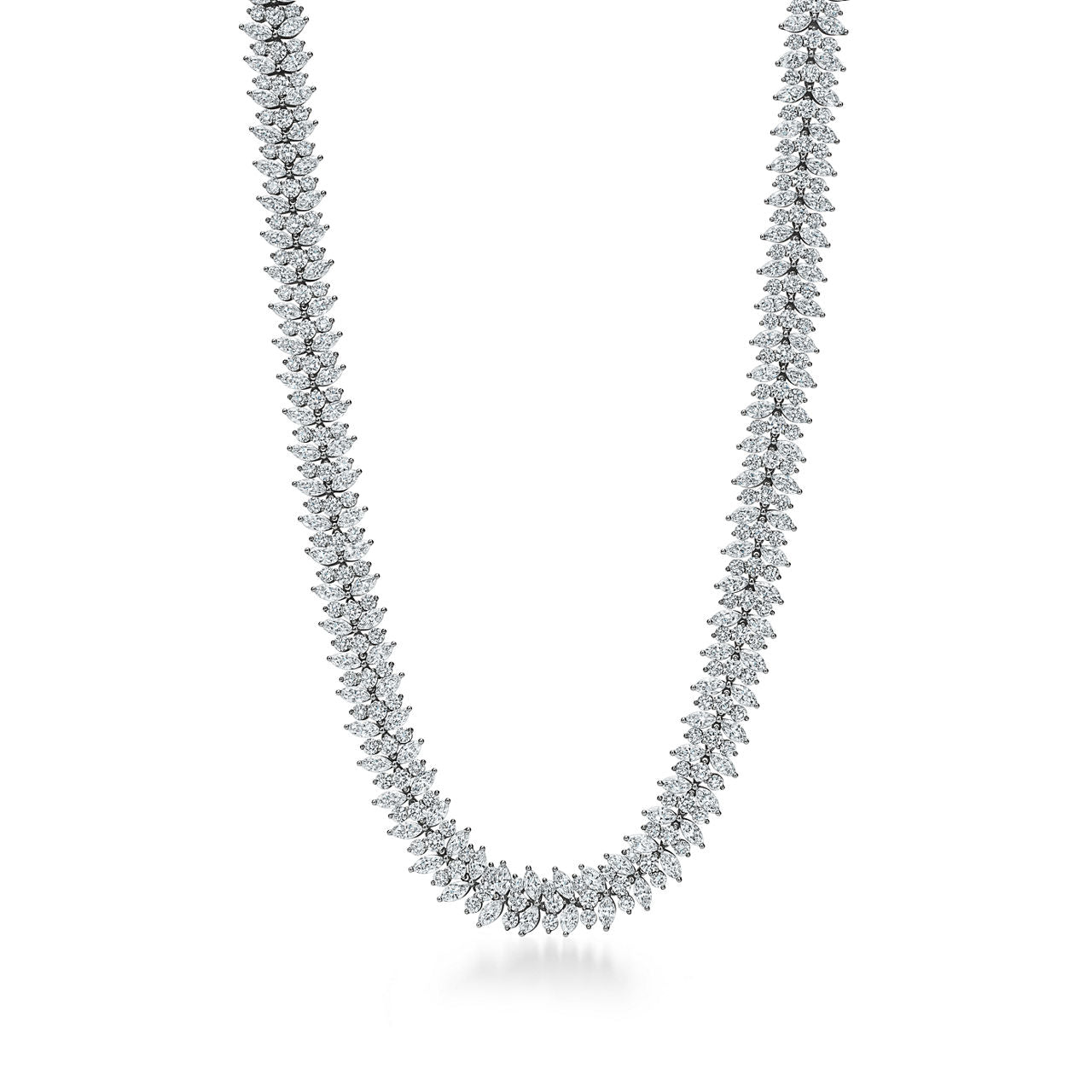 Collier grappe en diamants taille marquise