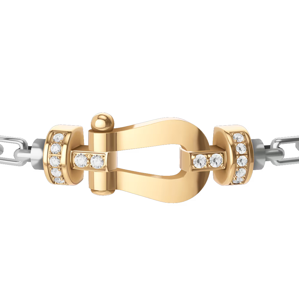 Bracelet Force 10, moyen modèle, semi-pavé