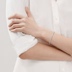 Bracelet jonc à charnière, trois rangs