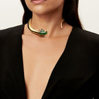 Collier Griffe en or jaune 18 carats et jade néphrite vert