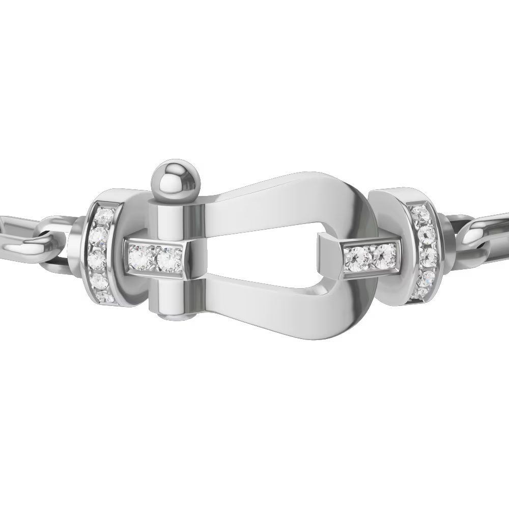 Bracelet Force 10, grand modèle, semi-pavé