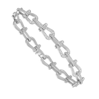 Bracelet Force 10, multiple manilles, pavé, moyen modèle