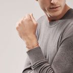 Bracelet jonc à charnière large T1 orné de diamants en or rose