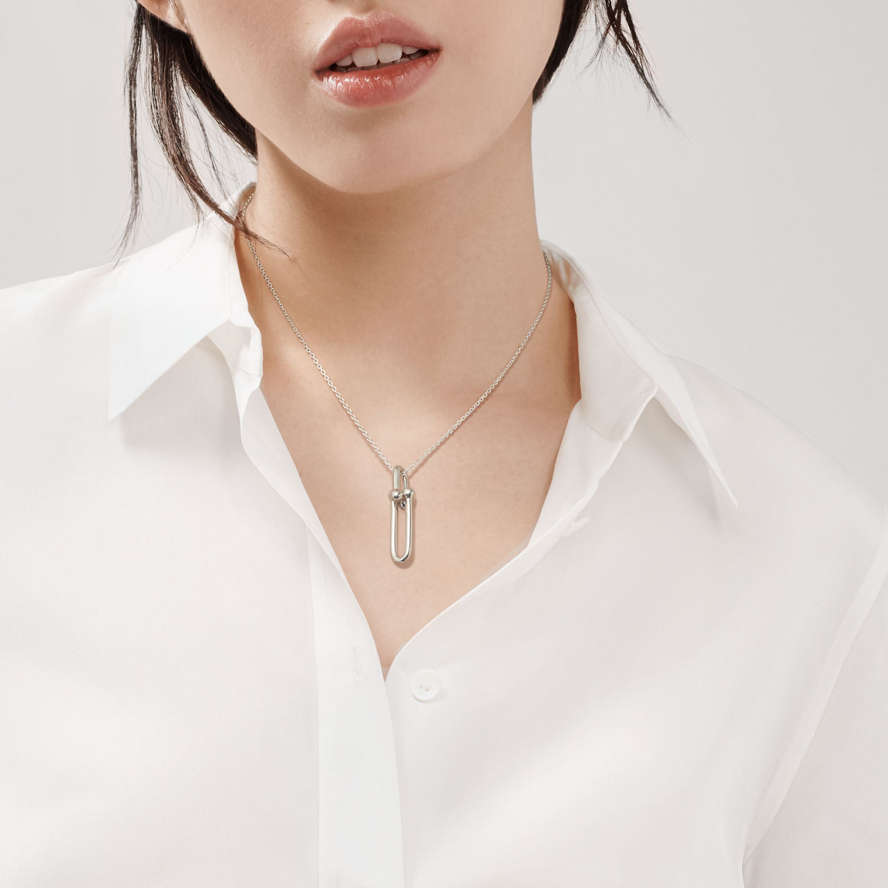 Pendentif à maillons allongés en argent 925 millièmes