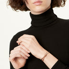 Bracelet jonc double rang à charnière en or rose 18 carats