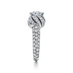 Bague de fiançailles Buds Tiffany & Co. Schlumberger® taille brillant avec anneau en platine 950 millièmes et diamants