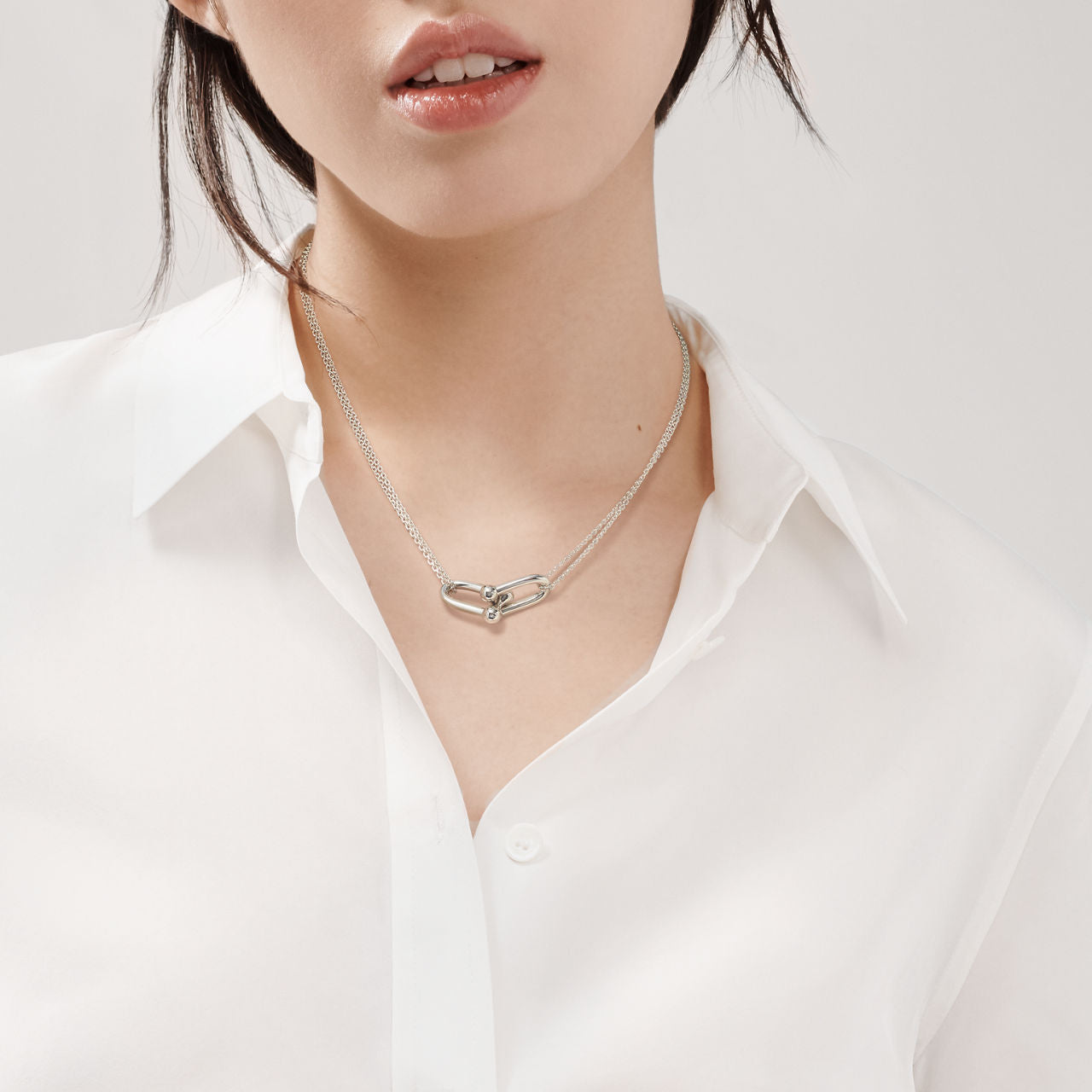 Pendentif à maillons doubles taille Large en argent 925 millièmes