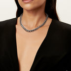 Collier à maillons taille Medium en argent 925 millièmes noirci