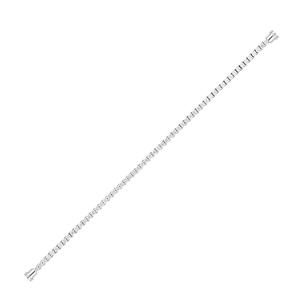 Bracelet ligne diamants et or blanc 750/1000e