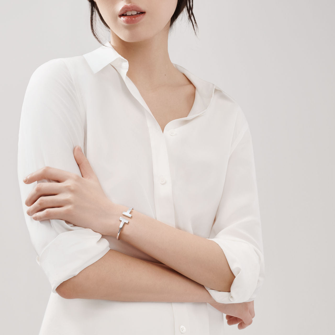 Bracelet large Wire en or blanc 18 carats