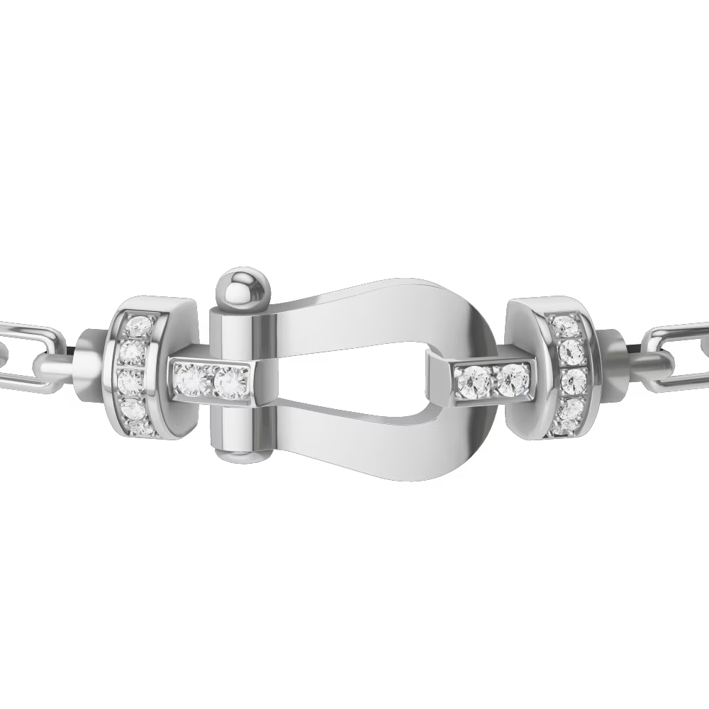 Bracelet Force 10, moyen modèle, semi-pavé