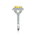 Tiffany Soleste Bague de fiançailles double halo en platine 950 millièmes ornée d’un diamant jaune taille ovale