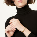 Bracelet jonc double rang à charnière en or jaune 18 carats