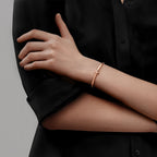 Bracelet jonc étroit à charnière T1 en or rose