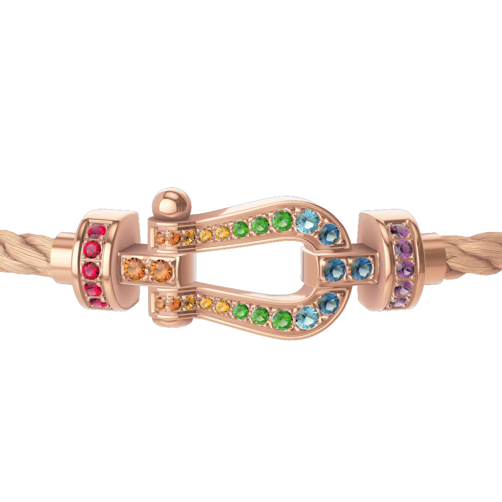 Bracelet Force 10, moyen modèle, semi-pavé